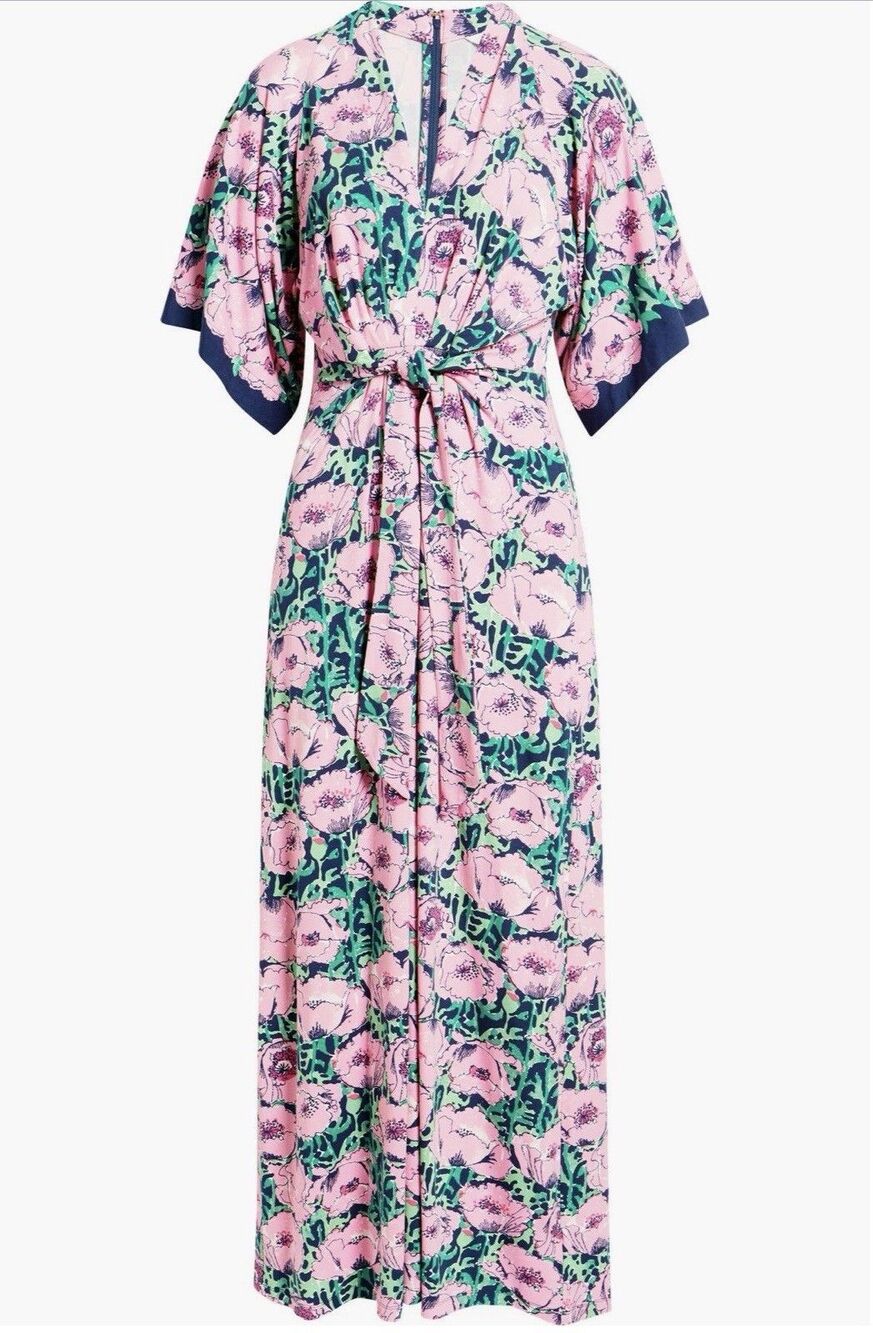 Lilly Pulitzer Wisteria V-Neck Maxi Floral Dress Low Tide Navy Size 10 NWT - Picture 12 of 16